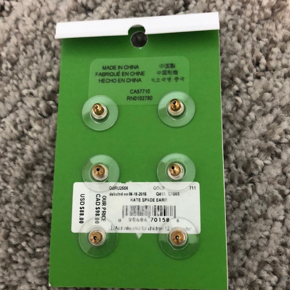 NWT Kate Spade gold stud earring 3-pack - Picture 2 of 4